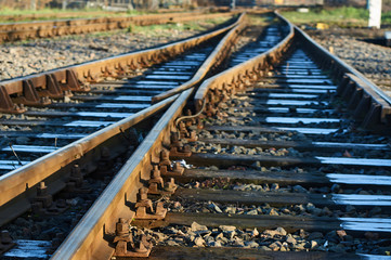 Railway at the station in Poznan .