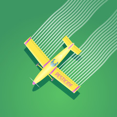 Crop duster plane vector illustration