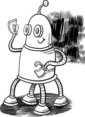 robot character coloring page