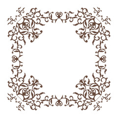 Decorative square frame vintage style for greeting, invitation