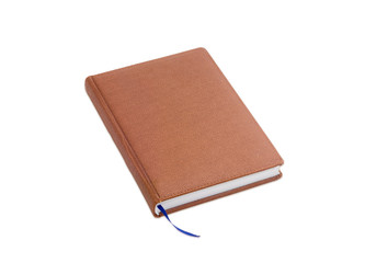 Brown business diary on a light background
