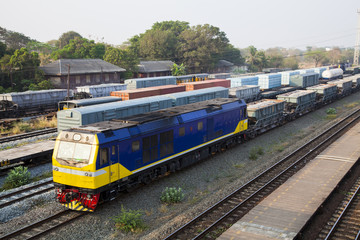 Line of railway crossing in rural of Thailand.