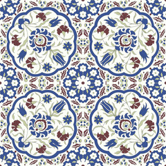 Floral pattern for your design. Traditional Arabic seamless ornament.  Iznik. Vector. Background.