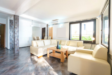 Interior of a living room in a villa