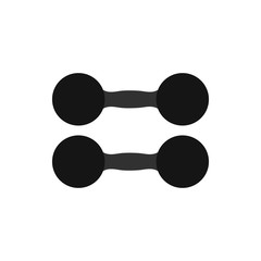 Pair of dumbbells icon in flat style on a white background