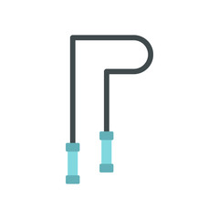 Skipping rope icon in flat style on a white background