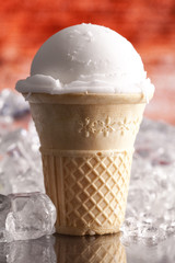 Ice cream and ice cubes