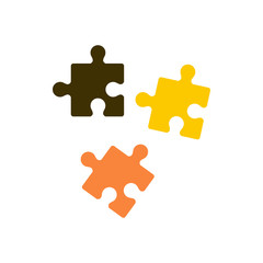 Puzzle icon in flat style on a white background