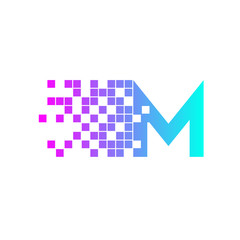 Letter M Logo Design.network digital logo icon template. technology logo, web net logo icon, Company logo