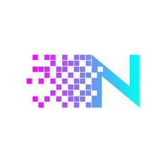 Letter N Logo Design.network digital logo icon template. technology logo, web net logo icon, Company logo