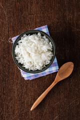 Grain white rice in a bowl