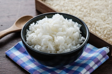 Grain white rice in a bowl