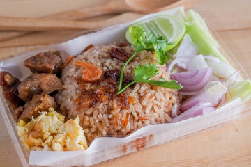 Thai food , Rice Mixed with Shrimp paste