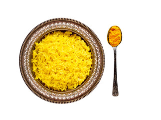 Antique Bowl with Turmeric Jasmine Rice