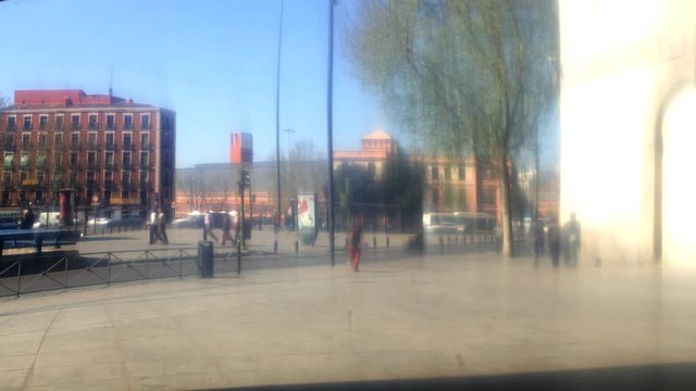 glass mirror wall of the reina sofia museum