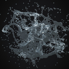 water splash Isolated 3d