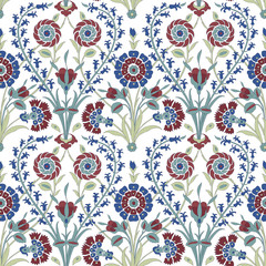 Floral pattern for your design. Traditional Arabic seamless ornament.  Iznik. Vector. Background.
