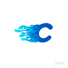letter A logo,water,splash,waves