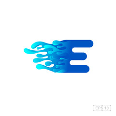 Fototapeta na wymiar letter A logo,water,splash,waves