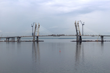 Large modern bridge over the water