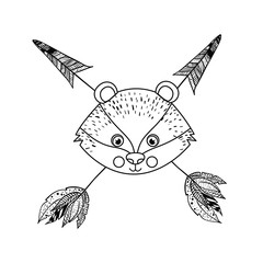 animal drawing style boho icon vector illustration graphic