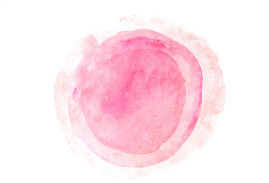 Pink Circles On White, Watercolor Illustrator