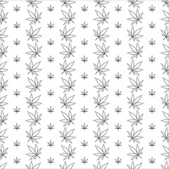 Abstract pattern of leaves of marijuana. Herbal cannabis. Vector illustration.
