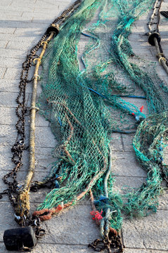 Fischernetz im Hafen