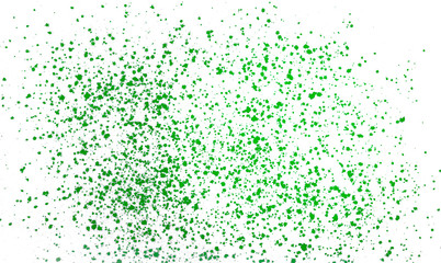 Sprinkles of green paint color pigments