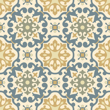 Floral pattern for your design. Traditional Arabic seamless ornament.  Iznik. Vector. Background.