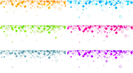 Banners set with geometric pattern.