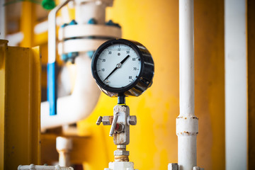 Closeup of pressure gauge
