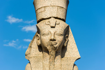 Egyptian sphinx on Universitetskaya embankment, St Petersburg, Russia