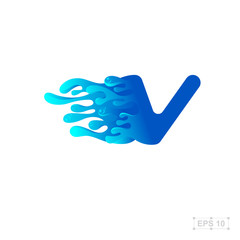 letter V logo,water,splash,waves