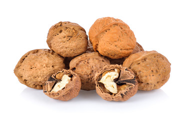 walnut on white background