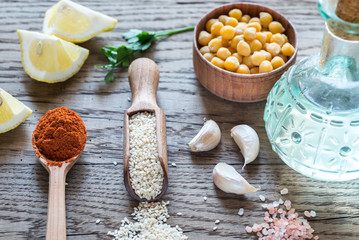 Ingredients for hummus