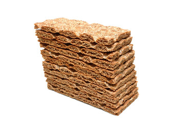 healthy crispy bread on a white background