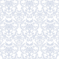 Vector Baroque Vintage floral Damask pattern. Luxury Classic ornament, Royal Victorian texture for wallpapers, textile, fabric. serenity blue color