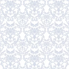 Foto op Plexiglas Vector Baroque Vintage floral Damask pattern. Luxury Classic ornament, Royal Victorian texture for wallpapers, textile, fabric. serenity blue color © castecodesign