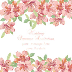 Vintage Spring Summer delicate Flowers card Vector