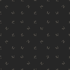 Grey Cats Seamless Pattern. Animal Pets Silhouettes  Background.
