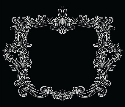 Vintage Imperial Baroque Rococo frame.  French Luxury rich carved ornamented Wall Frame. Victorian wealthy Style structure