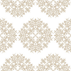 Vector Baroque Vintage floral Damask pattern. Luxury Classic ornament, Royal Victorian texture for wallpapers, textile, fabric. Taupe color