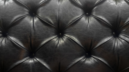 Genuine leather upholstery background for a luxury decoration in Black tones