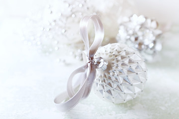 Vintage Christmas Ball with a Satin Ribbon