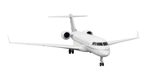 airplane with wheels. Plane isolated on white background.  passenger airplane in flight. nobody