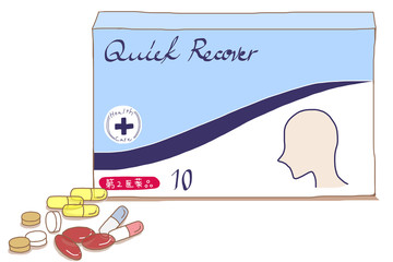 風邪薬 / 白地の薬品パッケージ素材