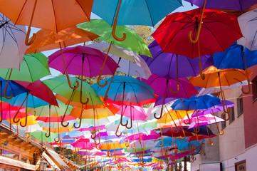 Fototapeta na wymiar The Colorful Umbrellas