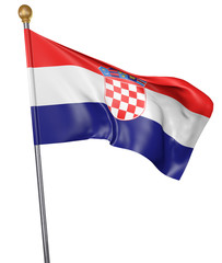 National flag for country of Croatia isolated on white background, 3D rendering