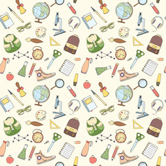 Back to school seamless pattern
